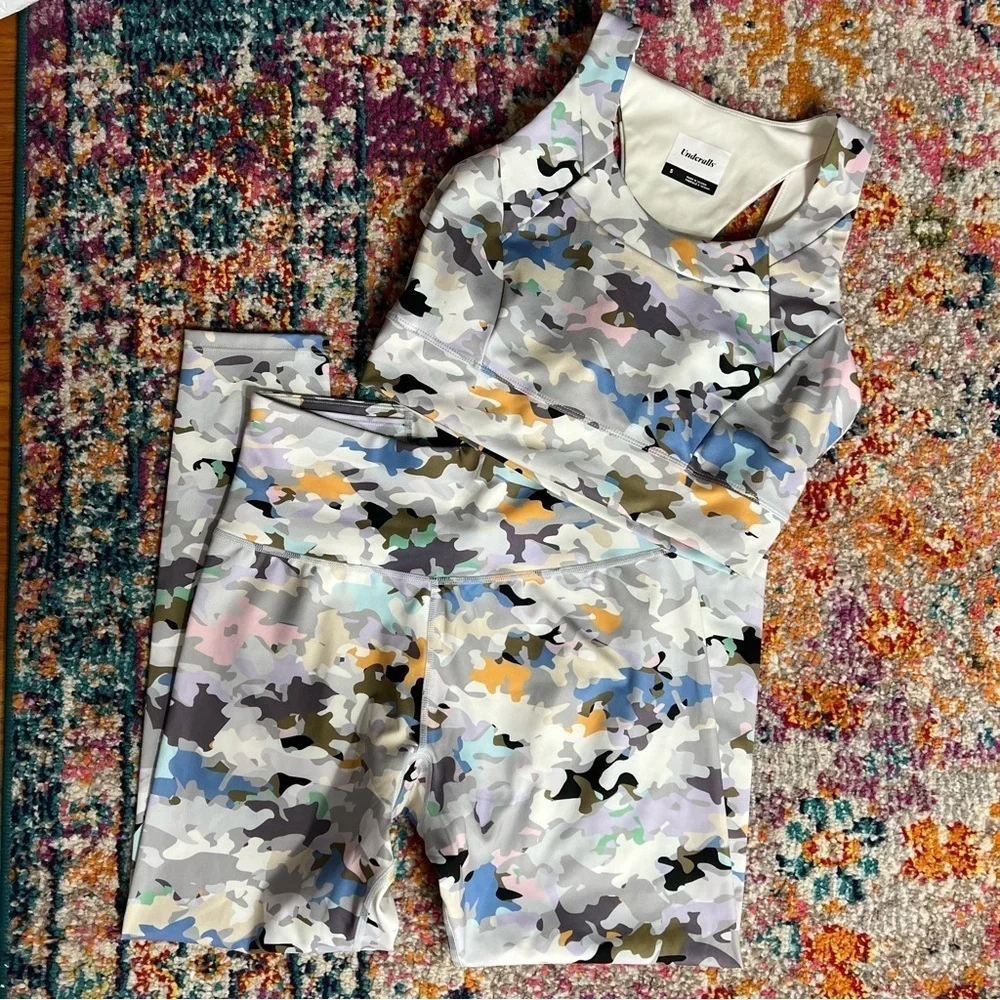 Underalls Camo Workout Set- Leggings and Crop Top S‎ and Med